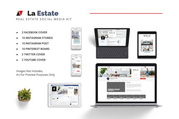 房地产经销商/房产中介企业社交媒体推广设计素材包 La Estate Real Estate Social Media Kit缩略图 房地产经销商/房产中介企业社交媒体推广设计素材包 La Estate Real Estate Social Media Kit