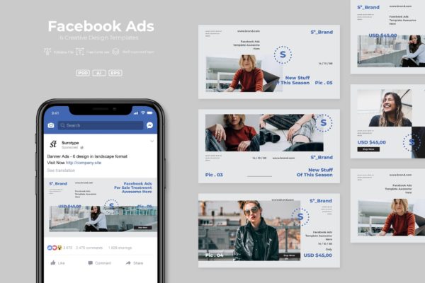 Facebook社交平台时尚品牌推广设计素材v16 SRTP – Facebook Ads. v16缩略图 Facebook社交平台时尚品牌推广设计素材v16 SRTP – Facebook Ads. v16