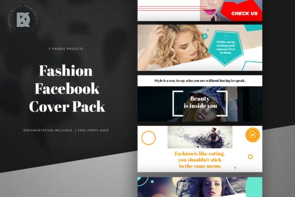 时尚服饰品牌推广Facebook社交主页封面设计素材 Fashion Facebook Pack缩略图 时尚服饰品牌推广Facebook社交主页封面设计素材 Fashion Facebook Pack
