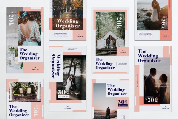 婚礼策划/婚庆公司Instagram社交平台品牌故事PSD&AI模板大洋岛精选 Wedding Organizer Instagram Stories PSD & AI缩略图 婚礼策划/婚庆公司Instagram社交平台品牌故事PSD&AI模板大洋岛精选 Wedding Organizer Instagram Stories PSD & AI