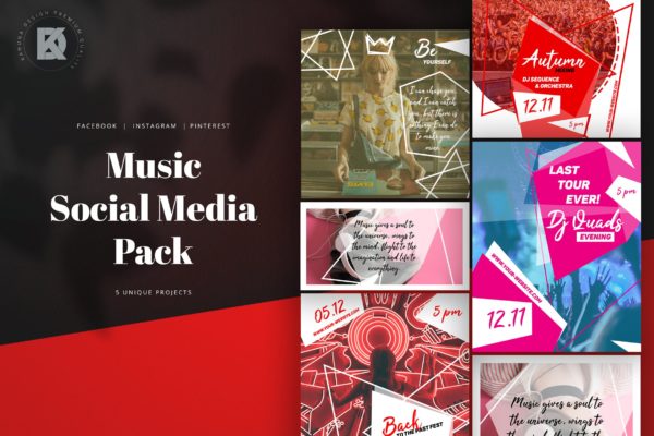 音乐活动/音乐节主题社交媒体新媒体设计素材 Music Social Media Pack缩略图 音乐活动/音乐节主题社交媒体新媒体设计素材 Music Social Media Pack
