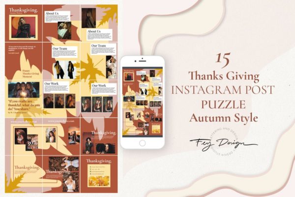 感恩节节日活动推广Instagram社交设计素材 Thanksgiving Autumn: Instagram Post Puzzle缩略图 感恩节节日活动推广Instagram社交设计素材 Thanksgiving Autumn: Instagram Post Puzzle
