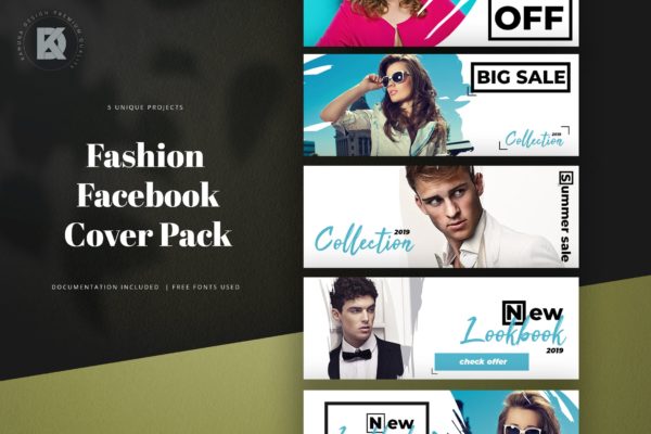 时装品牌Facebook社交推广封面设计模板大洋岛精选 Fashion Facebook Cover Kit缩略图 时装品牌Facebook社交推广封面设计模板大洋岛精选 Fashion Facebook Cover Kit