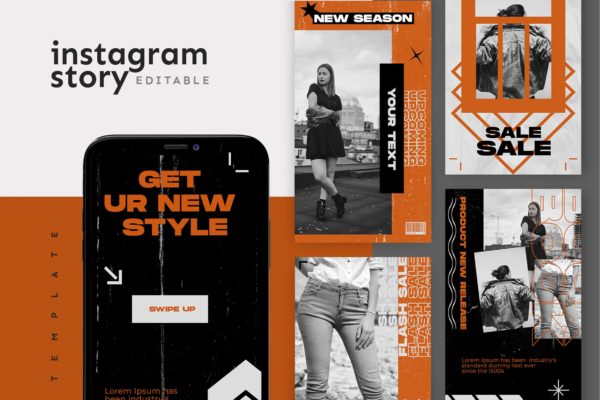 服装品牌换季新品上市Instagram社交推广素材 Instagram Story Template缩略图 服装品牌换季新品上市Instagram社交推广素材 Instagram Story Template