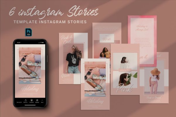 粉色系Instagram品牌故事社交设计素材包 Pink Instagram Stories缩略图 粉色系Instagram品牌故事社交设计素材包 Pink Instagram Stories