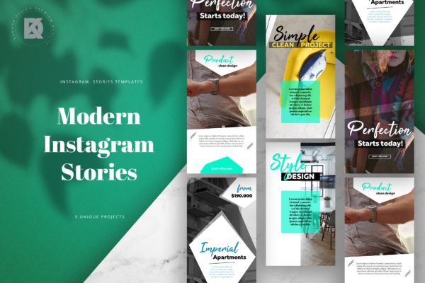 现代白领公寓租赁/出售社交网站推广设计素材 Instagram Stories Modern Pack缩略图 现代白领公寓租赁/出售社交网站推广设计素材 Instagram Stories Modern Pack