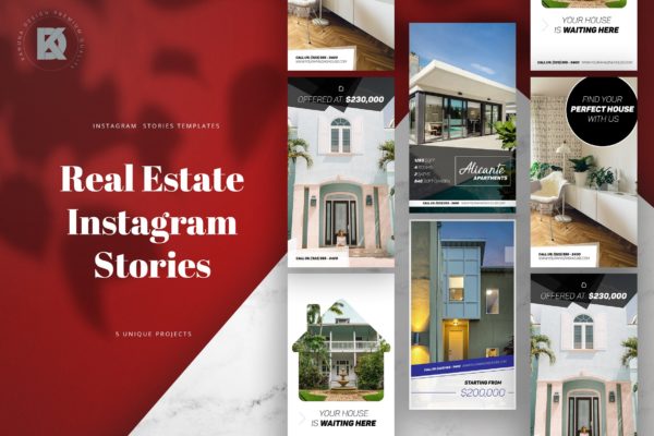 租房/房产租赁主题Instagram品牌故事设计素材 Real Estate Instagram Stories缩略图 租房/房产租赁主题Instagram品牌故事设计素材 Real Estate Instagram Stories