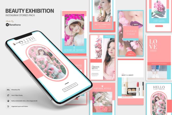 美妆品牌Instagram社交推广品牌故事设计素材包 Beauty Exhibition – Instagram Stories Pack缩略图 美妆品牌Instagram社交推广品牌故事设计素材包 Beauty Exhibition – Instagram Stories Pack