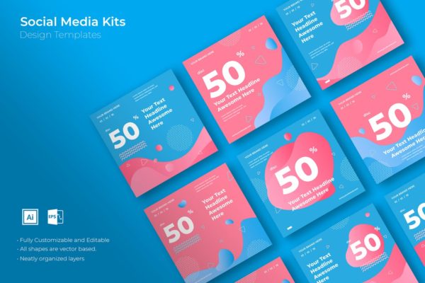 创意艺术风格社交媒体广告设计模板大洋岛精选v33 SRTP – Social Media Kit.33缩略图 创意艺术风格社交媒体广告设计模板大洋岛精选v33 SRTP – Social Media Kit.33