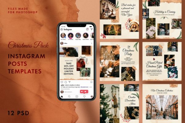 圣诞节主题风格Instagram社交推广素材包 Christmas Instagram Pack缩略图 圣诞节主题风格Instagram社交推广素材包 Christmas Instagram Pack