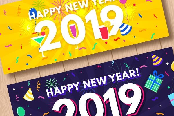 时尚高端绚丽2019新年元旦party派对海报banner设计模板缩略图 时尚高端绚丽2019新年元旦party派对海报banner设计模板