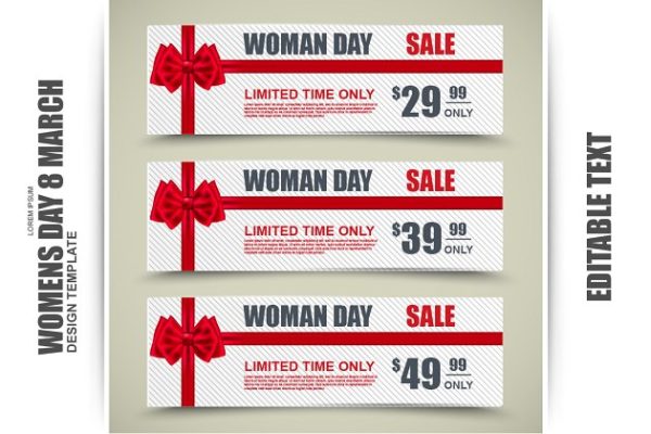 妇女节促销广告素材合集 Womens Day Banners, Tag, Gift Card缩略图 妇女节促销广告素材合集 Womens Day Banners, Tag, Gift Card