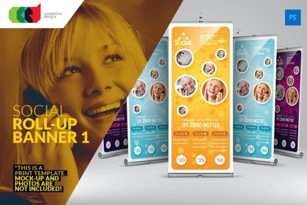 社交活动易拉宝X展架模板 Social Roll-Up Banner 1缩略图 社交活动易拉宝X展架模板 Social Roll-Up Banner 1