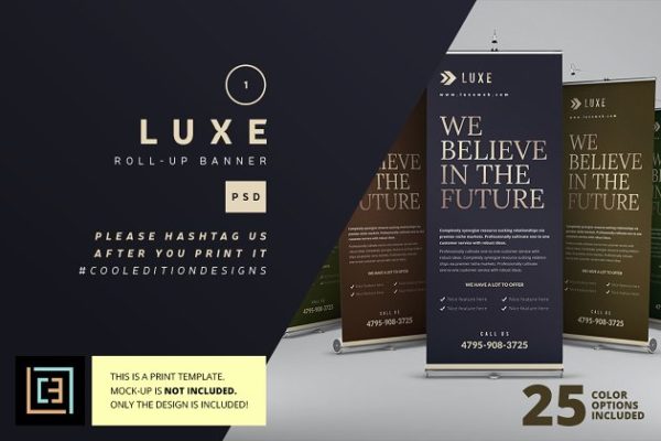 华丽的X展架广告横幅模板 Luxe – Roll-Up Banner 1缩略图 华丽的X展架广告横幅模板 Luxe – Roll-Up Banner 1