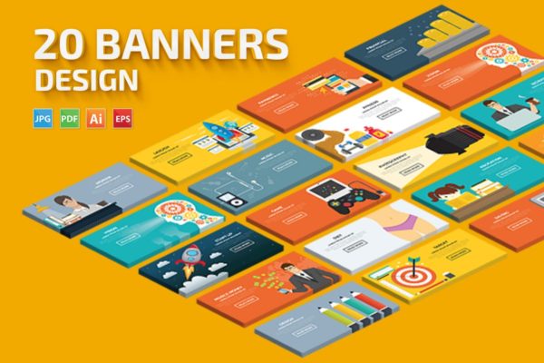 20款概念插画网站广告Banner素材v4 20 Banners缩略图 20款概念插画网站广告Banner素材v4 20 Banners