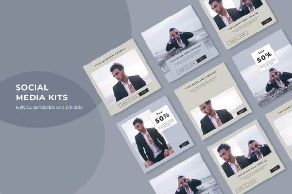 时尚男装社交促销活动设计素材v97 SRTP – Social Media Kit.97缩略图 时尚男装社交促销活动设计素材v97 SRTP – Social Media Kit.97