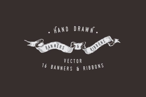 16款手绘风格Banner&丝带模板 Hand Drawn Banners & Ribbons缩略图 16款手绘风格Banner&丝带模板 Hand Drawn Banners & Ribbons