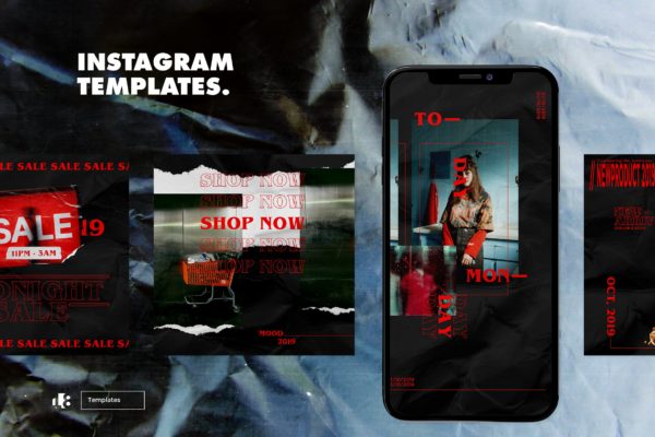 潮牌Instagram社交推广撕纸设计风格模板大洋岛精选 Instagram Template缩略图 潮牌Instagram社交推广撕纸设计风格模板大洋岛精选 Instagram Template