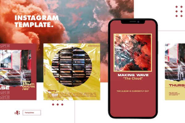 Instagram社交平台塑料纹理背景贴图设计模板大洋岛精选v1 Instagram Template Vol.1缩略图 Instagram社交平台塑料纹理背景贴图设计模板大洋岛精选v1 Instagram Template Vol.1