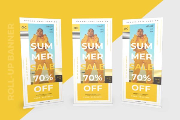 时尚行业易拉宝促销广告模板 Roll-up Banner Fashion