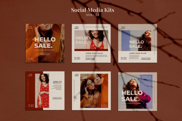 服装品牌社交新媒体渠道推广设计素材包v53 AFR Social Media Kit.53缩略图 服装品牌社交新媒体渠道推广设计素材包v53 AFR Social Media Kit.53