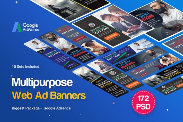 172个多用途商业广告Banner大洋岛精选广告模板 Multipurpose Banners Ad – 172PSD [ 10 Sets ]