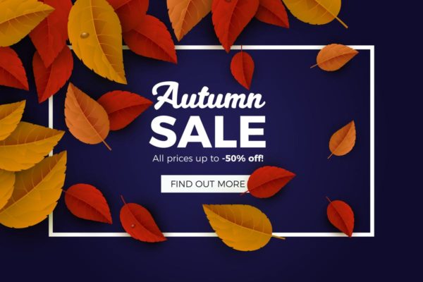 秋天主题促销广告Banner广告背景 Autumn Sales Banner Background缩略图 秋天主题促销广告Banner广告背景 Autumn Sales Banner Background