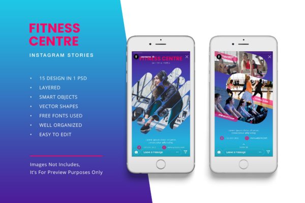 Instagram社交健身品牌营销设计素材 Fitness Instagram Stories缩略图 Instagram社交健身品牌营销设计素材 Fitness Instagram Stories