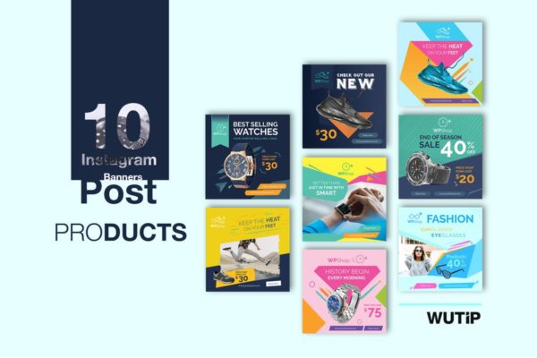 10款Instagram文章电商产品Banner广告模板 10 Instagram Post Banner-Products缩略图 10款Instagram文章电商产品Banner广告模板 10 Instagram Post Banner-Products