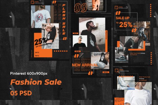 Pinterest社交网站时尚促销广告设计模板大洋岛精选 Creative Fashion Sale Facebook Pinterest