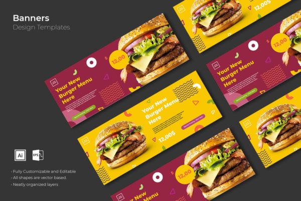 美食食品促销广告Banner图设计模板 SRTP Banners Template.10缩略图 美食食品促销广告Banner图设计模板 SRTP Banners Template.10