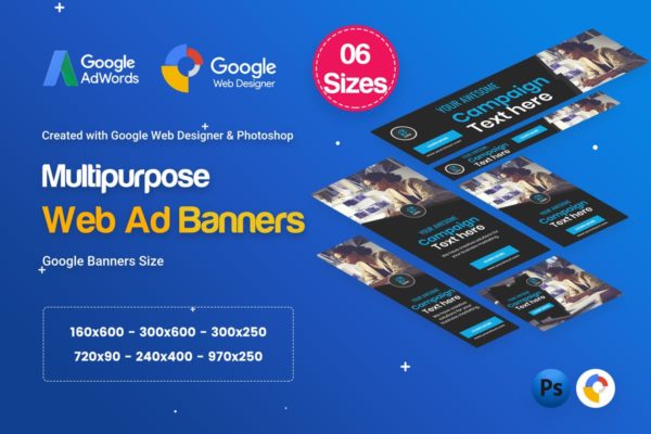 多用途网站谷歌Adwords广告Banner设计模板 Multi Purpose Banners HTML5 D16 – GWD & PSD缩略图 多用途网站谷歌Adwords广告Banner设计模板 Multi Purpose Banners HTML5 D16 – GWD & PSD