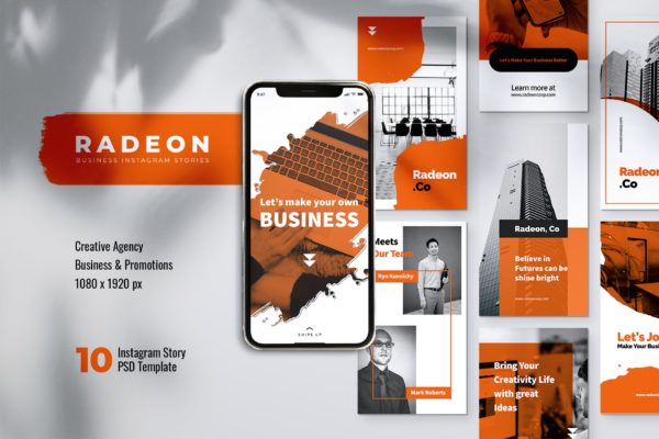 创意笔刷图形Instagram品牌故事推广设计模板大洋岛精选 RADEON Creative Agency Instagram Stories缩略图 创意笔刷图形Instagram品牌故事推广设计模板大洋岛精选 RADEON Creative Agency Instagram Stories