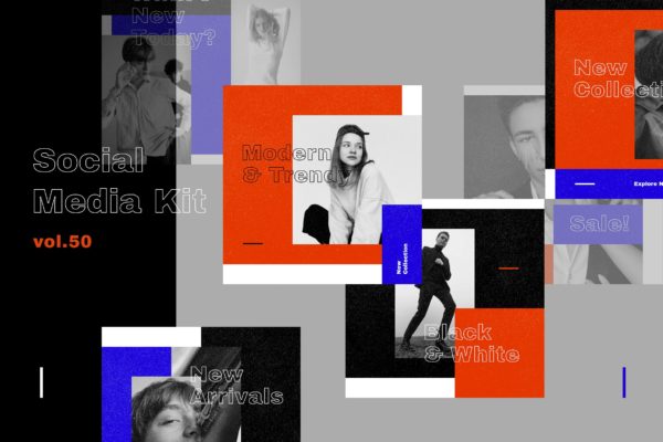 社交媒体品牌营销方形广告图设计模板大洋岛精选v50 Social Media Kit (Vol.50)