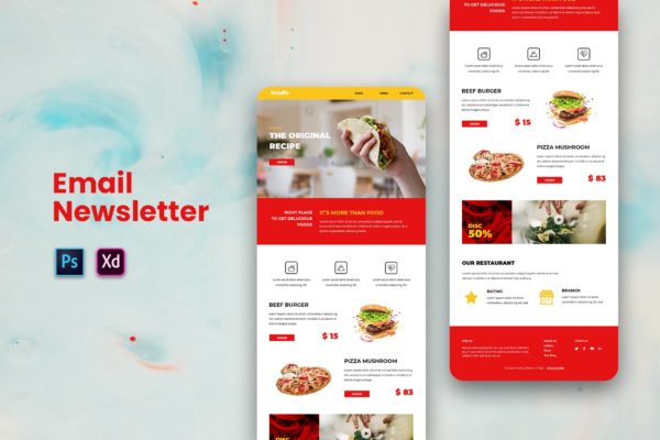 西式快餐美食连锁加盟EDM推广邮件设计模板 Email Newsletter缩略图 西式快餐美食连锁加盟EDM推广邮件设计模板 Email Newsletter
