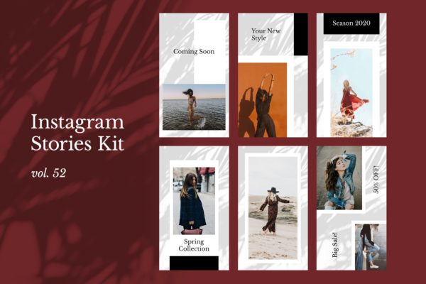 时装品牌产品展示Instagram社交贴图设计模板大洋岛精选v52 Instagram Stories Kit (Vol.52)