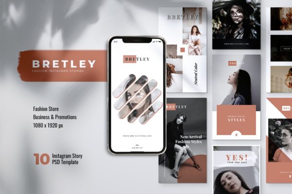 10款Instagram社交平台品牌故事设计模板大洋岛精选 BRETLEY Fashion Store Instagram Stories缩略图 10款Instagram社交平台品牌故事设计模板大洋岛精选 BRETLEY Fashion Store Instagram Stories