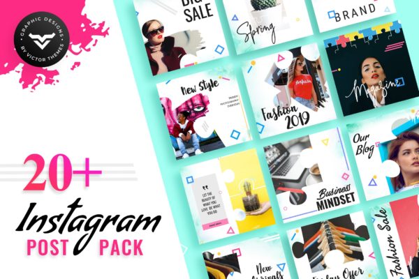 20+创意设计Instagram文章贴图设计模板大洋岛精选 Creative Instagram Post Templates