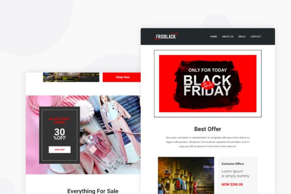 黒五海淘电商推广EDM邮件模板大洋岛精选下载 Black Friday – Email Newsletter