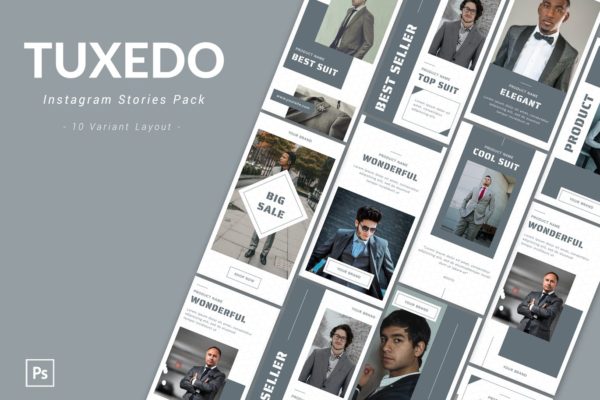 商务风格Instagram品牌故事设计素材包 Tuxedo – Instagram Story Pack缩略图 商务风格Instagram品牌故事设计素材包 Tuxedo – Instagram Story Pack