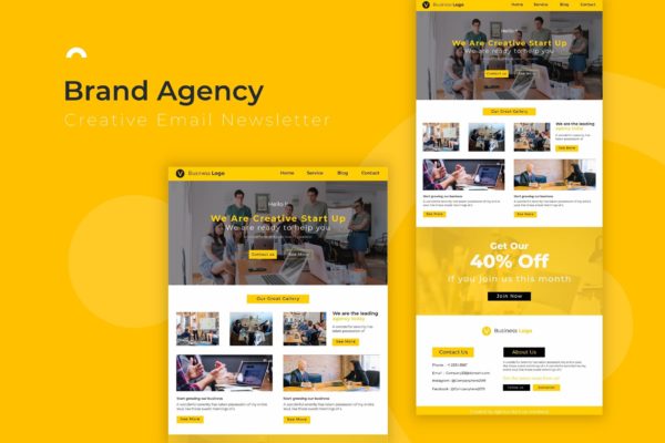 品牌代理业务推广邮件订阅设计模板 Brand Agency | Newsletter Template