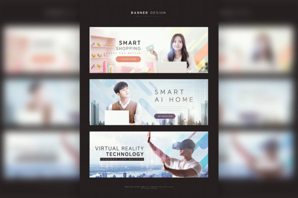 智能购物/智能AI家居/VR虚拟现实科技网站广告Banner设计缩略图 智能购物/智能AI家居/VR虚拟现实科技网站广告Banner设计