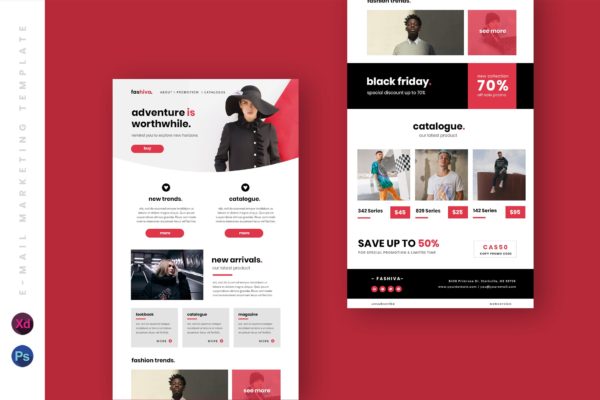 服装品牌推广EDM邮件营销模板 Business Email Newsletter UI Template