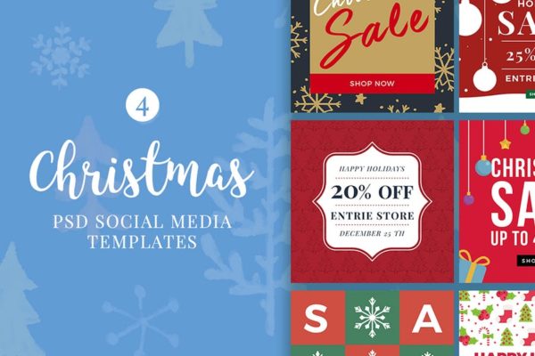 圣诞节主题社交促销大洋岛精选广告模板合集v4 Christmas Social Media Posts V4缩略图 圣诞节主题社交促销大洋岛精选广告模板合集v4 Christmas Social Media Posts V4