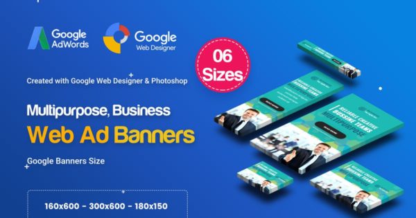 多用途商业推广谷歌营销大洋岛精选广告模板素材 C08 – Multipurpose, Business Banners GWD & PSD
