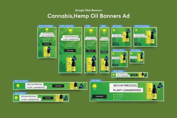 CBD大麻电子烟油Banner大洋岛精选广告模板素材 Cannabis Products Banner Ad