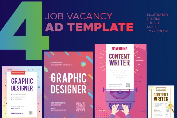 职位空缺/企业招聘大洋岛精选广告模板 Job Vacancy Advertisement Template