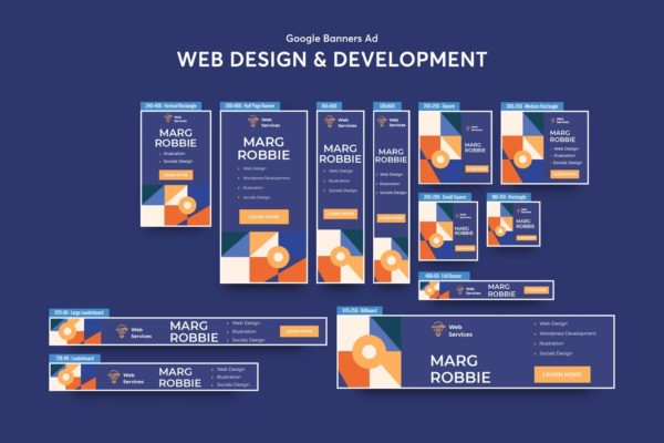 网站设计&开发服务商广告Banner设计套装v2 Web Design & Development Services Banners Ad