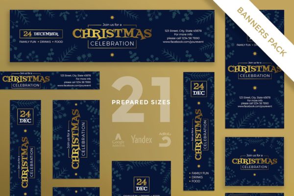 圣诞庆祝活动/圣诞促销广告Banner设计模板 Christmas Celebration Banner Pack Template缩略图 圣诞庆祝活动/圣诞促销广告Banner设计模板 Christmas Celebration Banner Pack Template