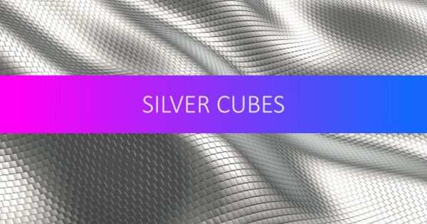 闪亮的银色立方体金属视频背景 Shiny Silver Cubes Background